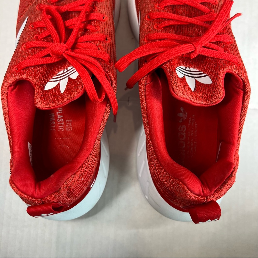 Adidas Men’s Red and White Sneakers - Picture 7 of 9